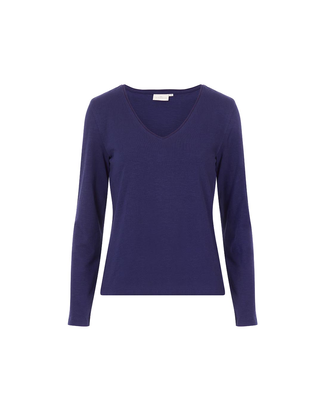 Plain organic cotton V-neck T-shirt femme La Fiancée