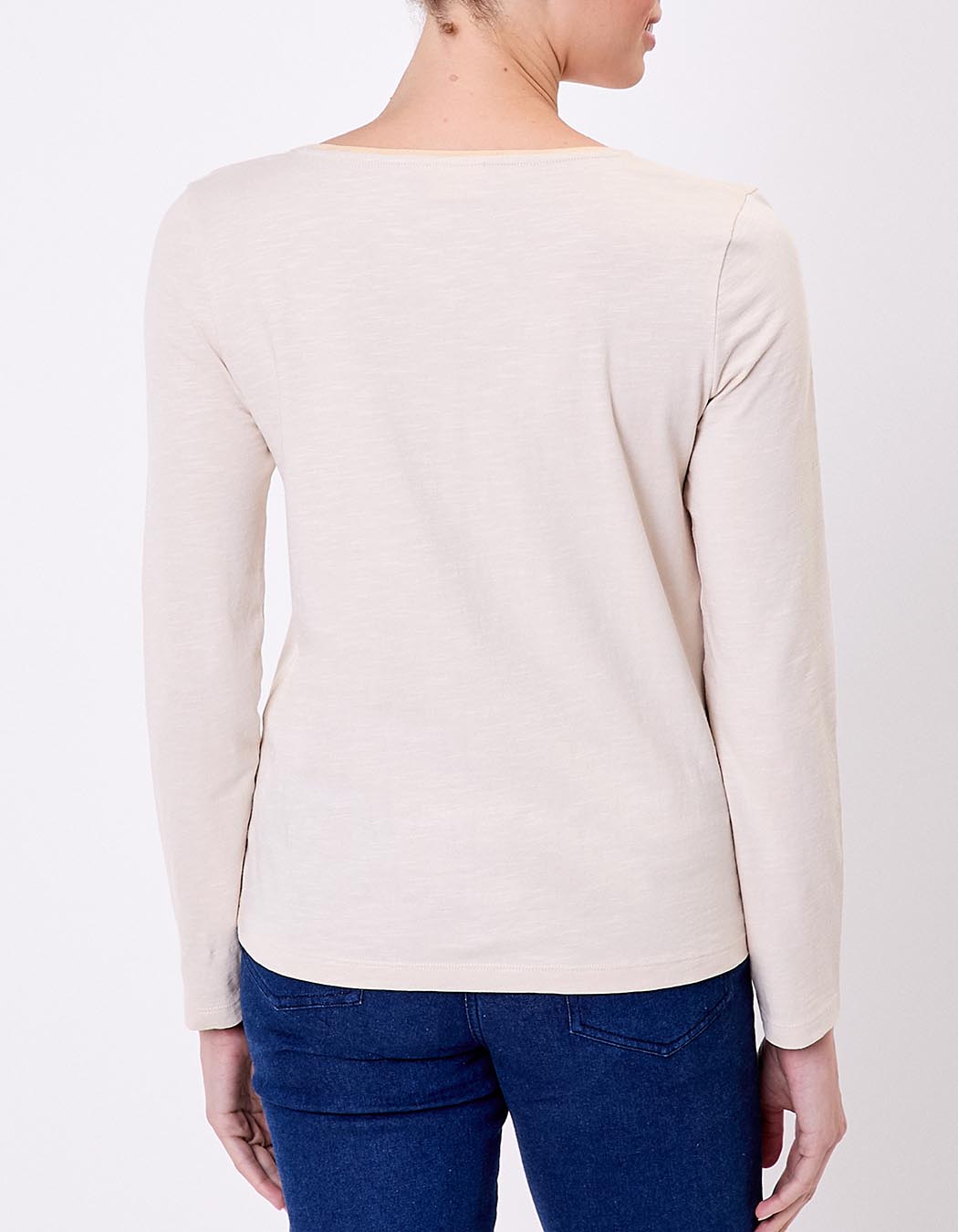 Plain organic cotton V-neck T-shirt femme La Fiancée