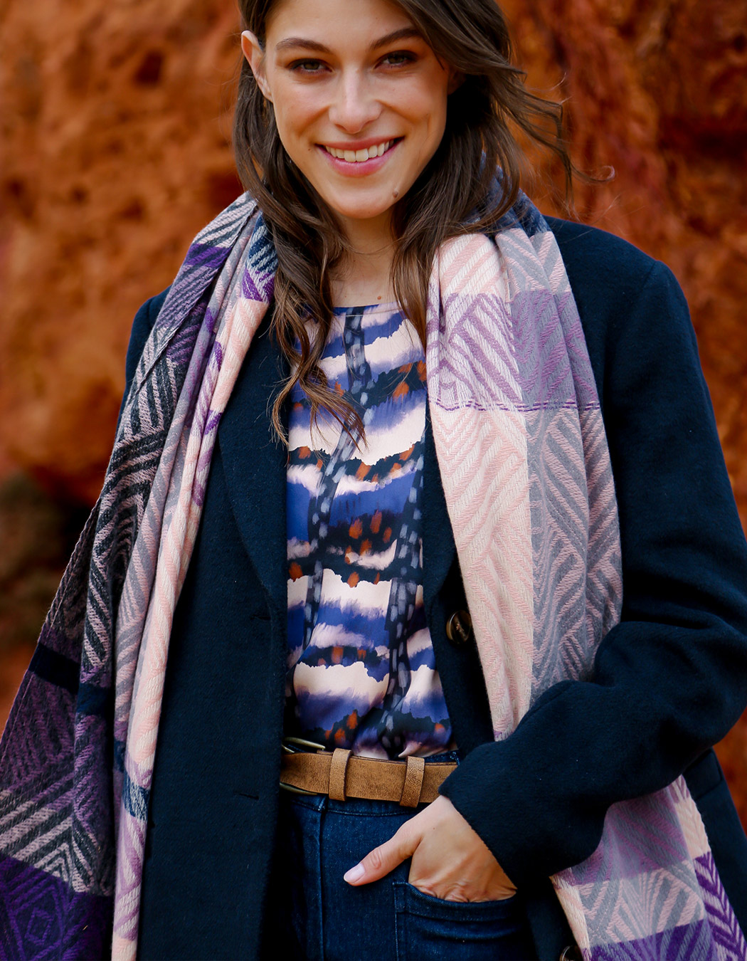 Fluid satin blouse femme La Fianc&eacute;e