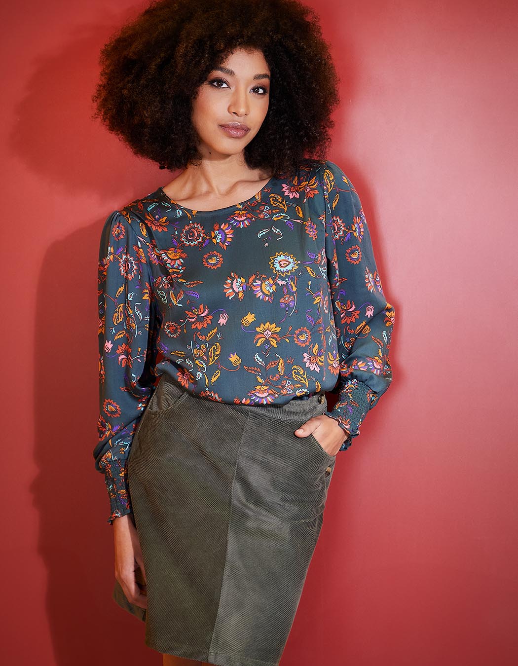 Fluid satin blouse femme La Fianc&eacute;e