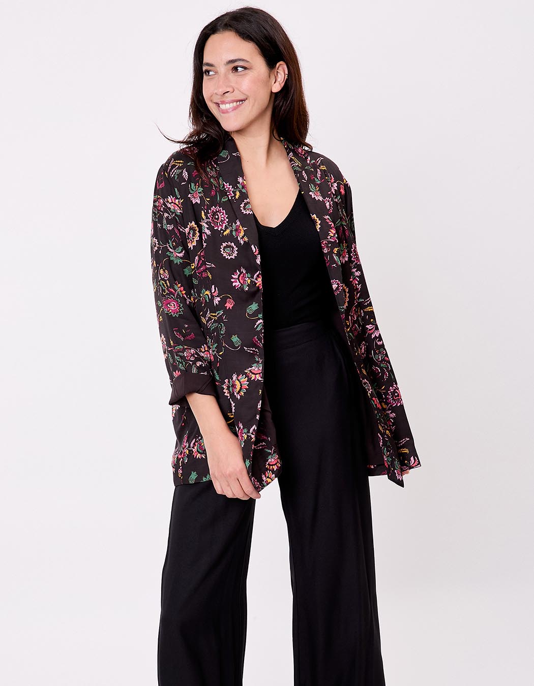 Fluid satin kimono jacket femme La Fianc&eacute;e