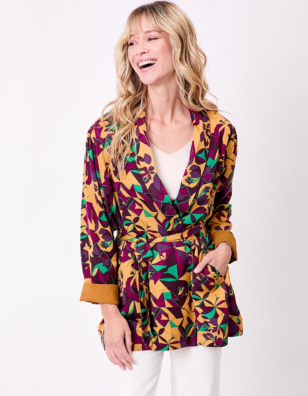 Fluid satin kimono jacket femme La Fianc&eacute;e