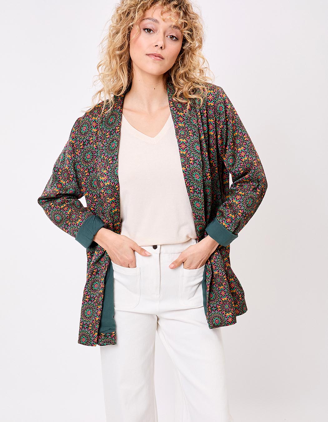 Fluid satin kimono jacket femme La Fianc&eacute;e
