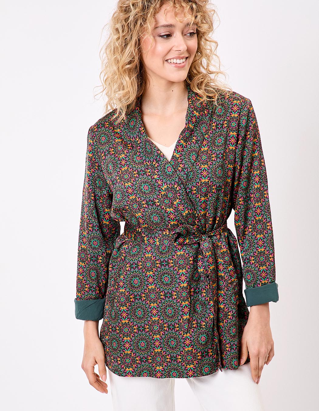Fluid satin kimono jacket femme La Fianc&eacute;e