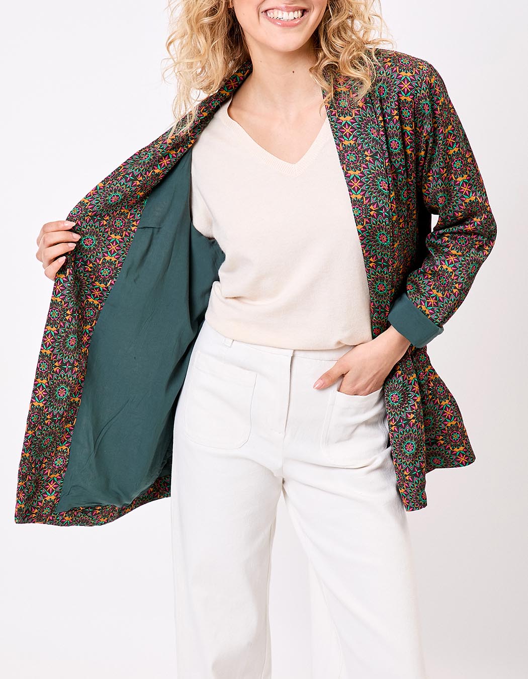 Fluid satin kimono jacket femme La Fianc&eacute;e