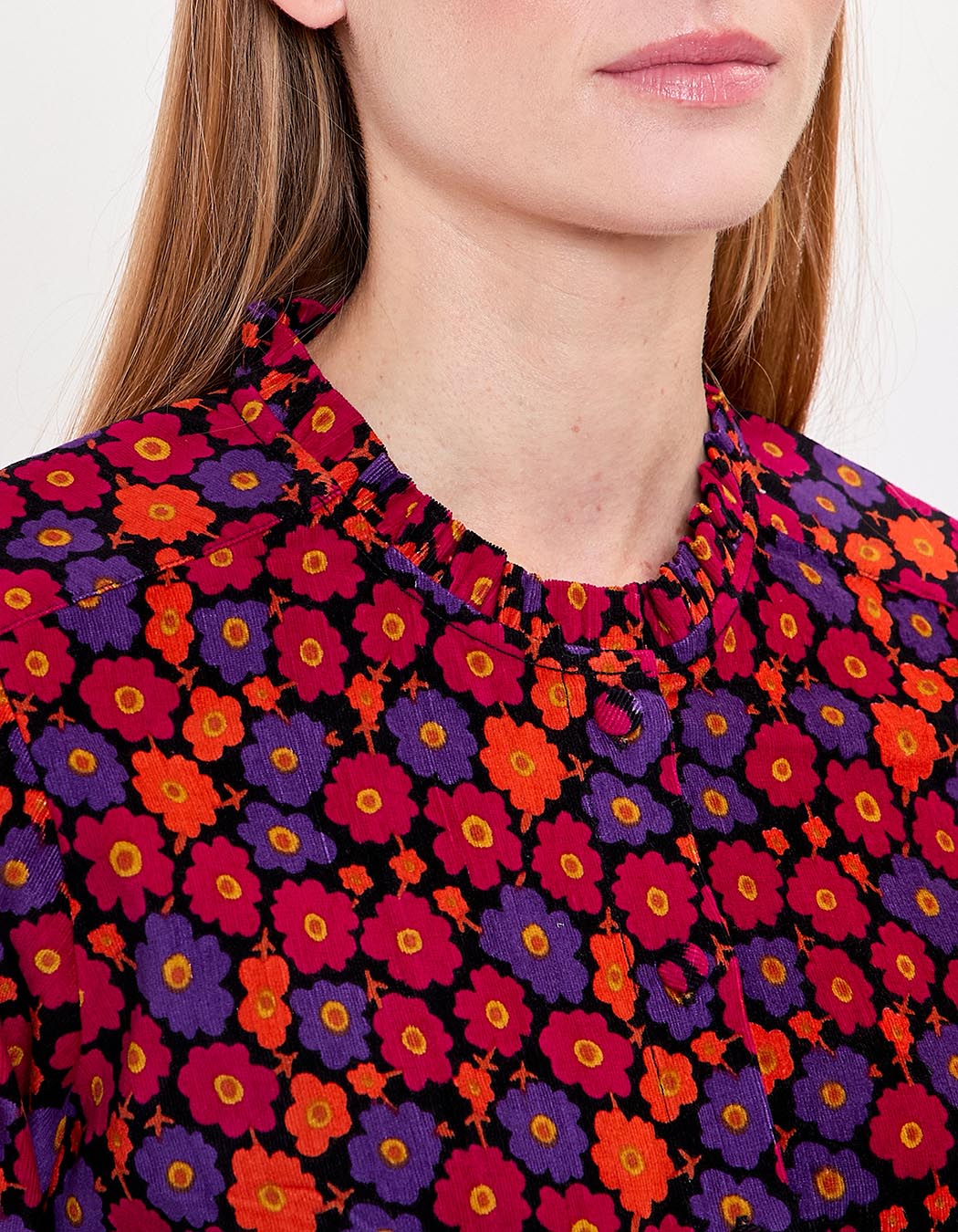 Corduroy shirt with round neck femme Princesse Nomade
