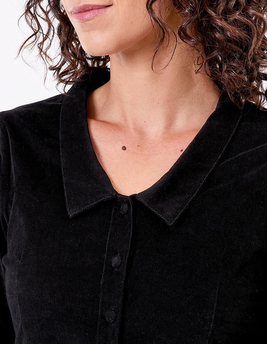 Corduroy blouse with V-neck femme Princesse Nomade