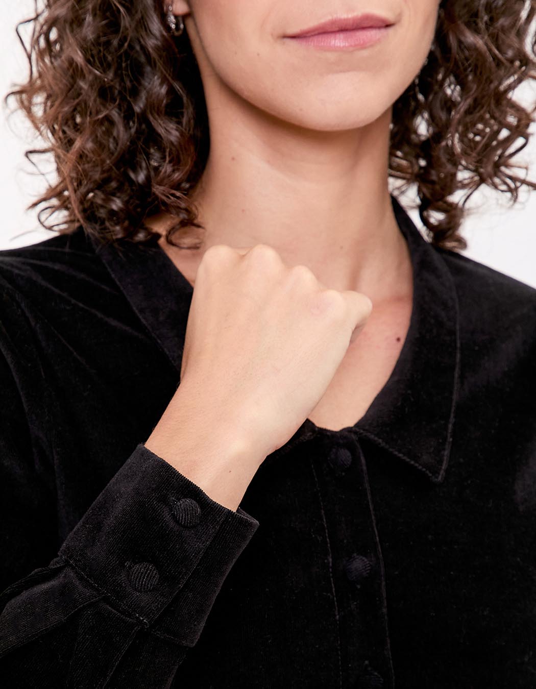 Corduroy blouse with V-neck femme Princesse Nomade