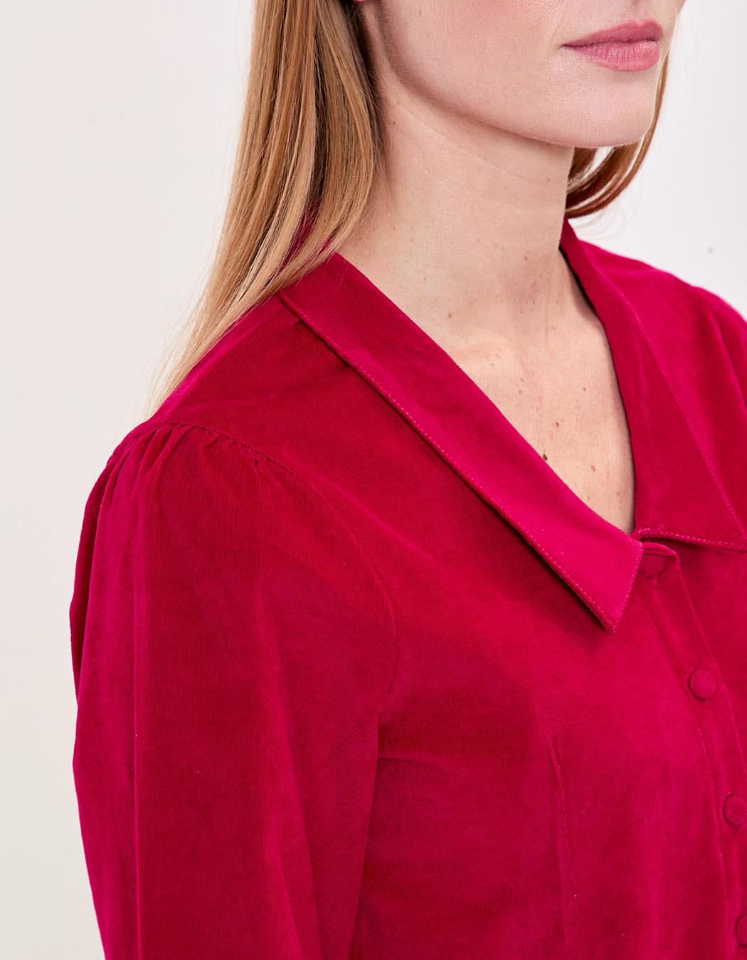 Corduroy blouse with V-neck femme Princesse Nomade