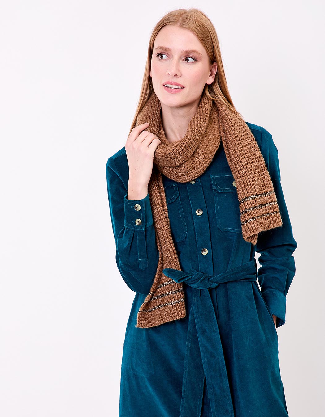 Warm lurex knit scarf femme Princesse Nomade