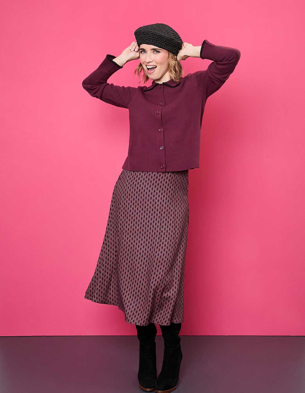 Plain thick cotton cardigan jacket femme Princesse Nomade