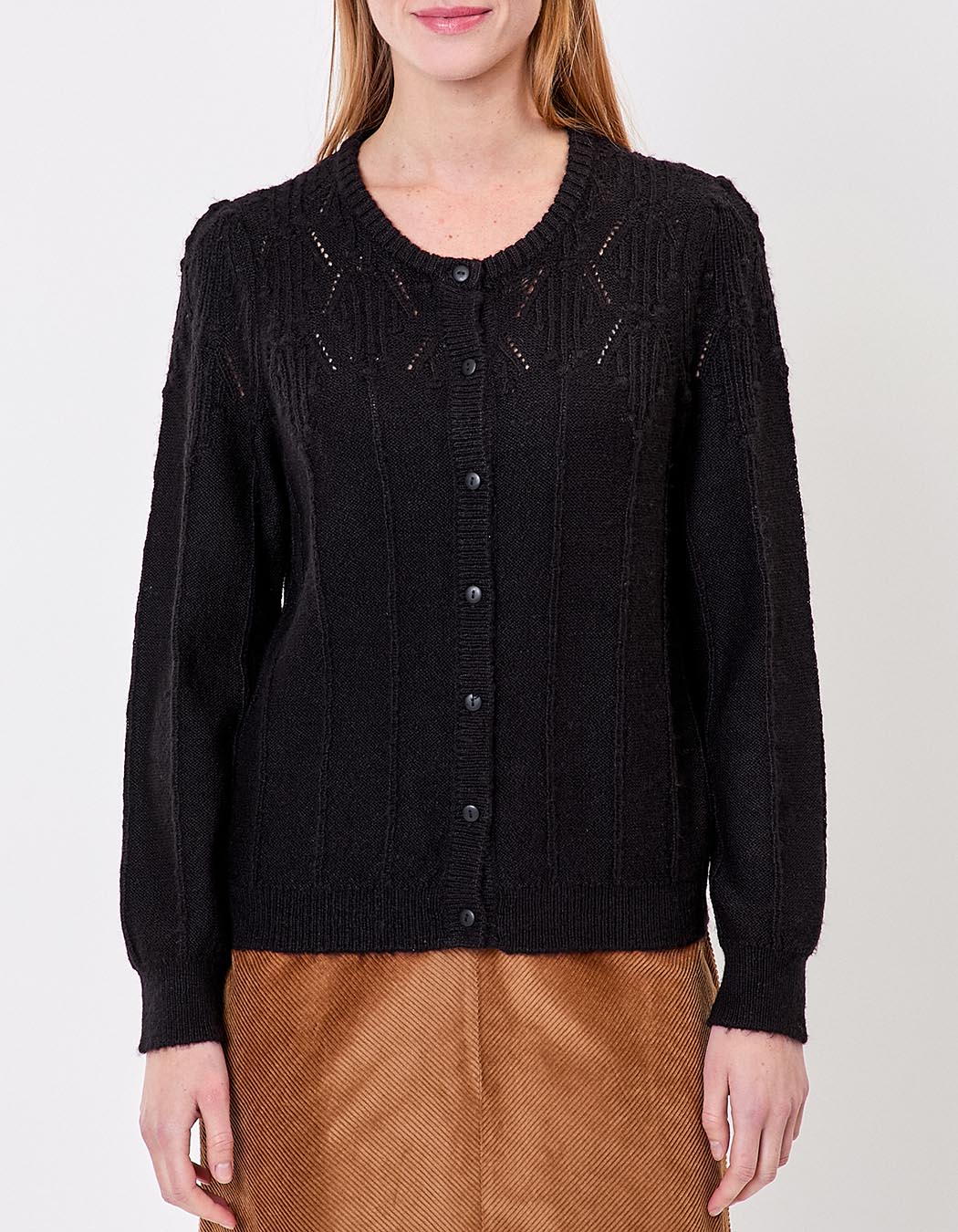Soft knit cardigan with round neck femme Princesse Nomade