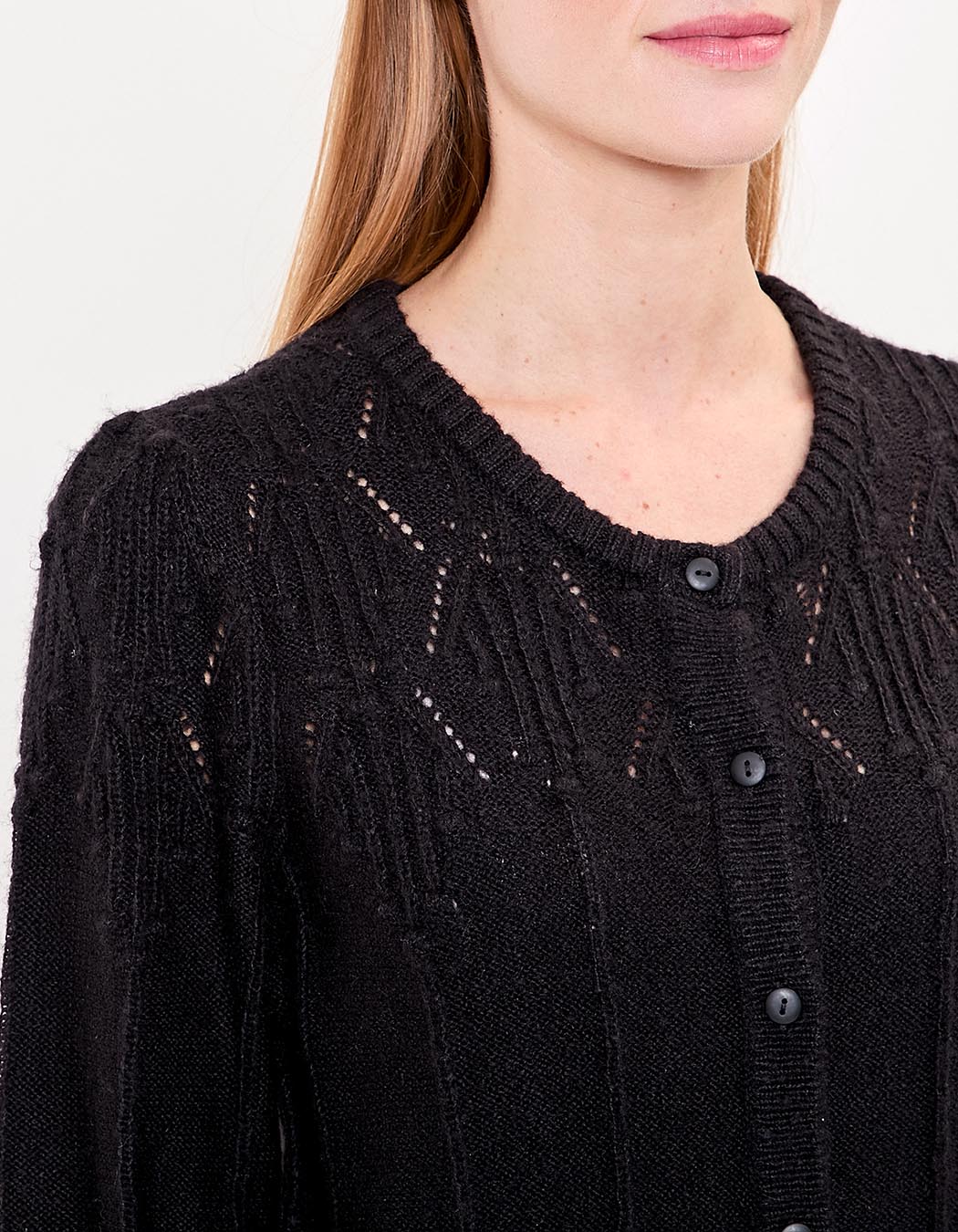 Soft knit cardigan with round neck femme Princesse Nomade