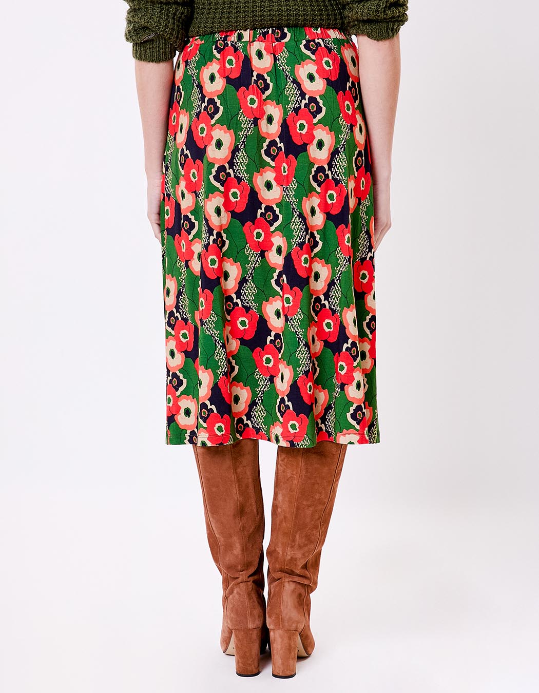 Flared flowing knit midi skirt femme Princesse Nomade