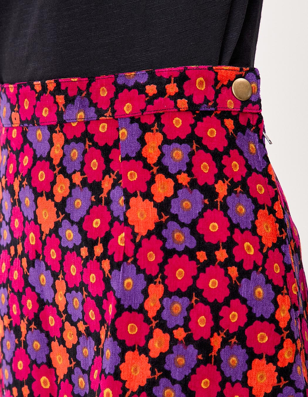 Women’s printed corduroy mini skirt femme Princesse Nomade
