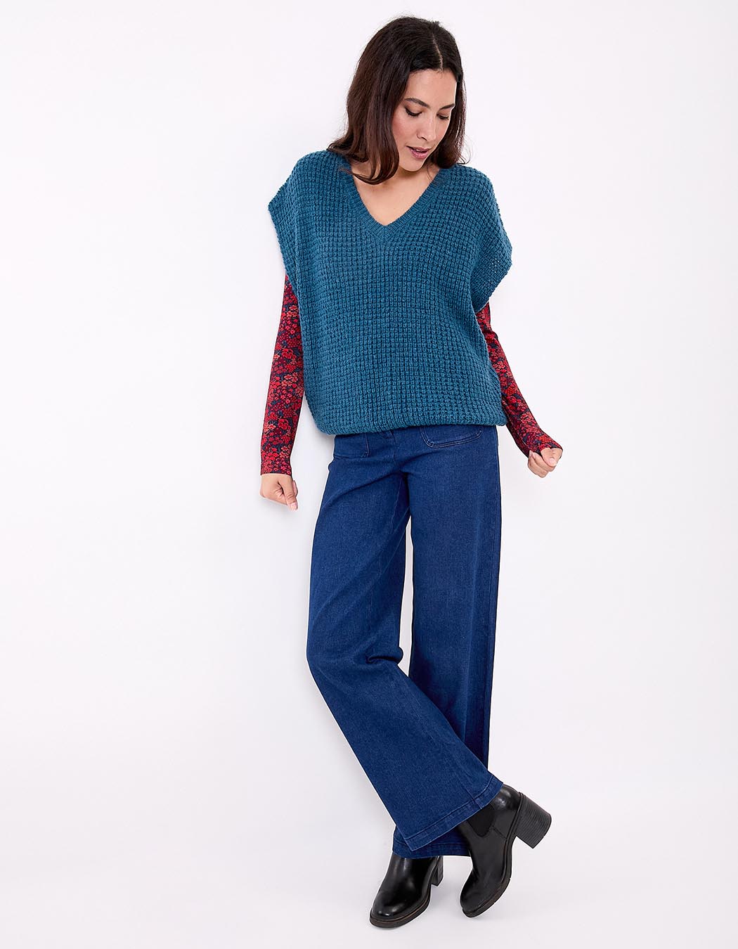 Fancy knit sleeveless sweater femme Princesse Nomade