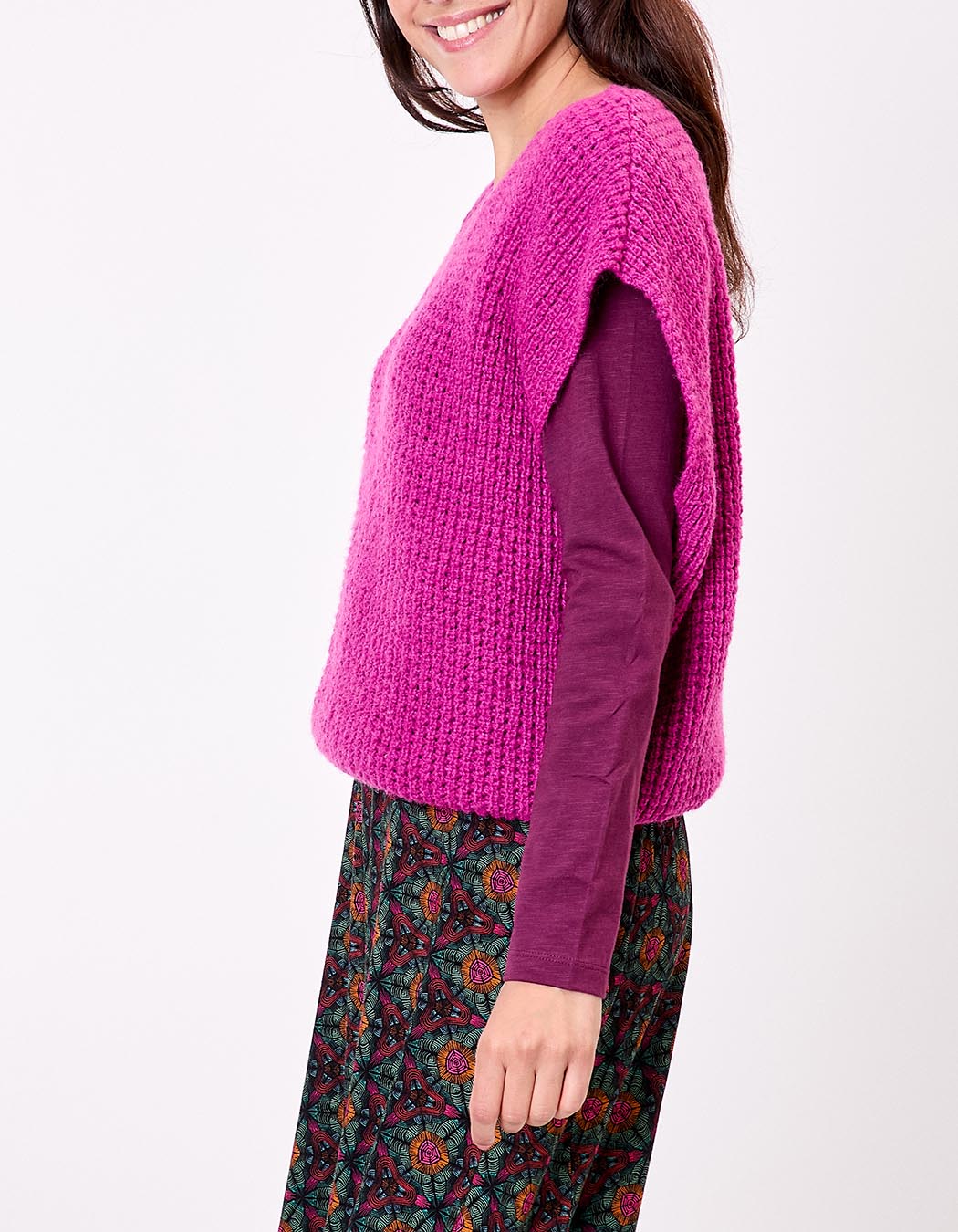 Fancy knit sleeveless sweater femme Princesse Nomade