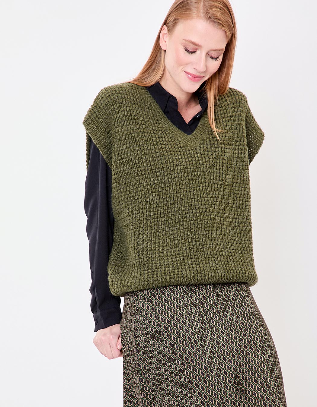 Fancy knit sleeveless sweater femme Princesse Nomade