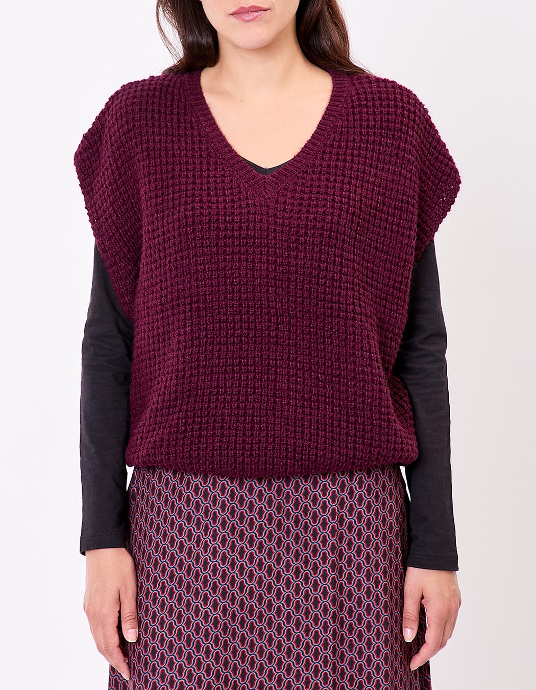 Fancy knit sleeveless sweater femme Princesse Nomade