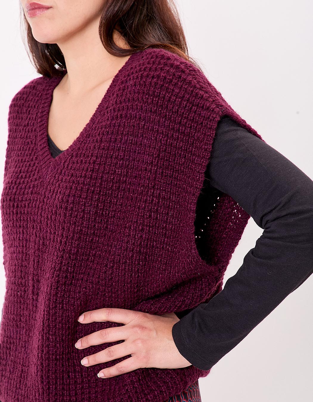Fancy knit sleeveless sweater femme Princesse Nomade