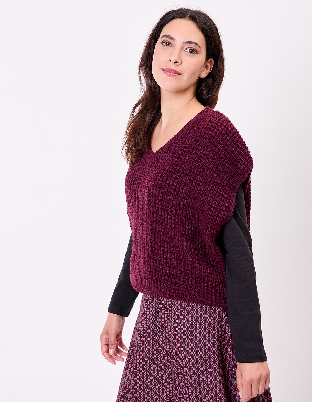 Fancy knit sleeveless sweater femme Princesse Nomade