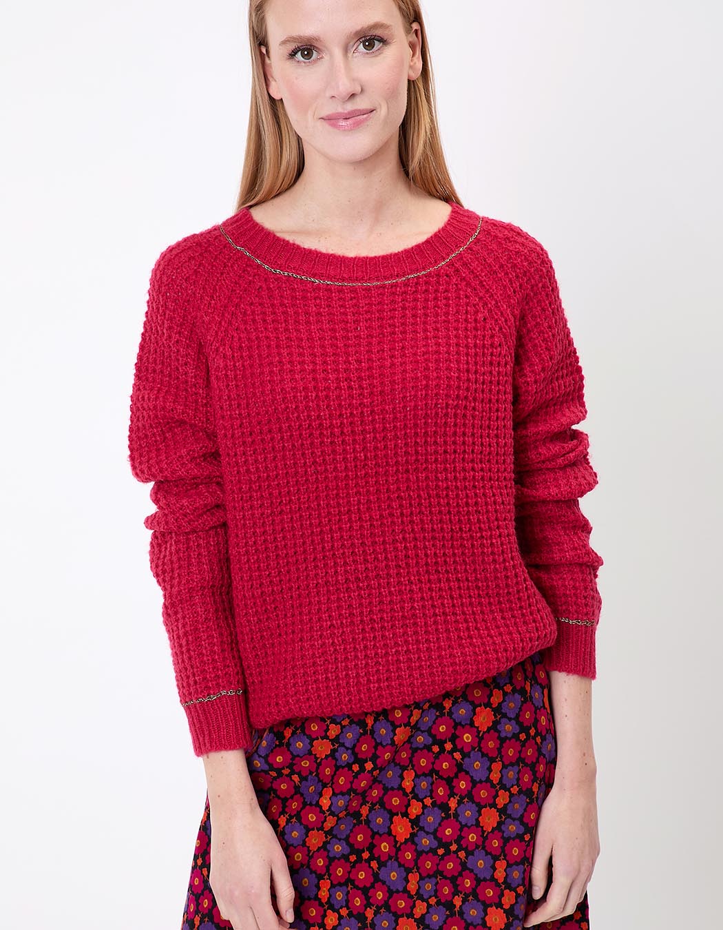 Women’s plain knit cropped sweater femme Princesse Nomade