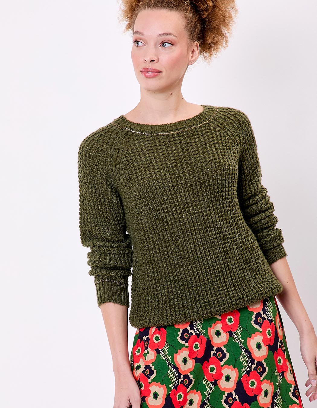 Women’s plain knit cropped sweater femme Princesse Nomade