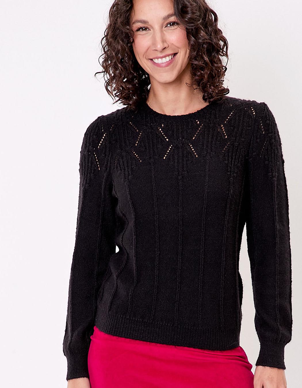 Fancy knit round-neck sweater femme Princesse Nomade