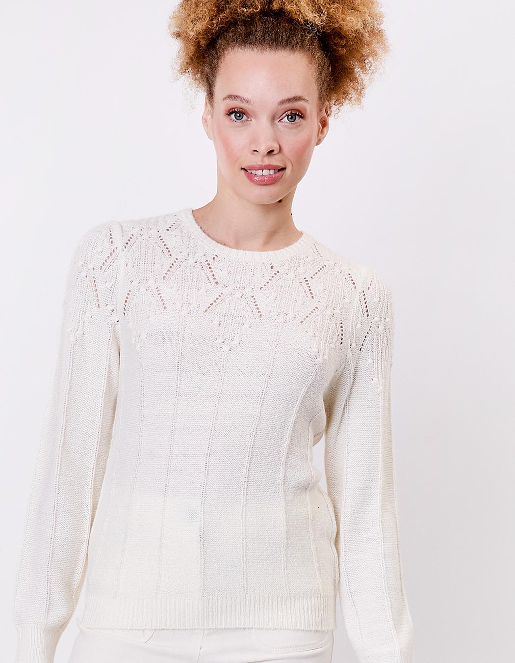 Fancy knit round-neck sweater femme Princesse Nomade