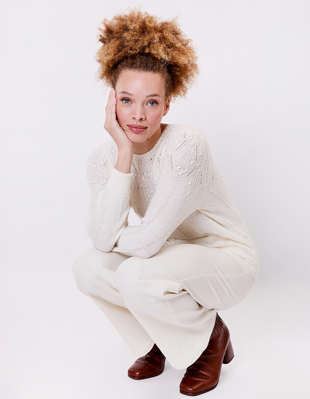 Fancy knit round-neck sweater femme Princesse Nomade
