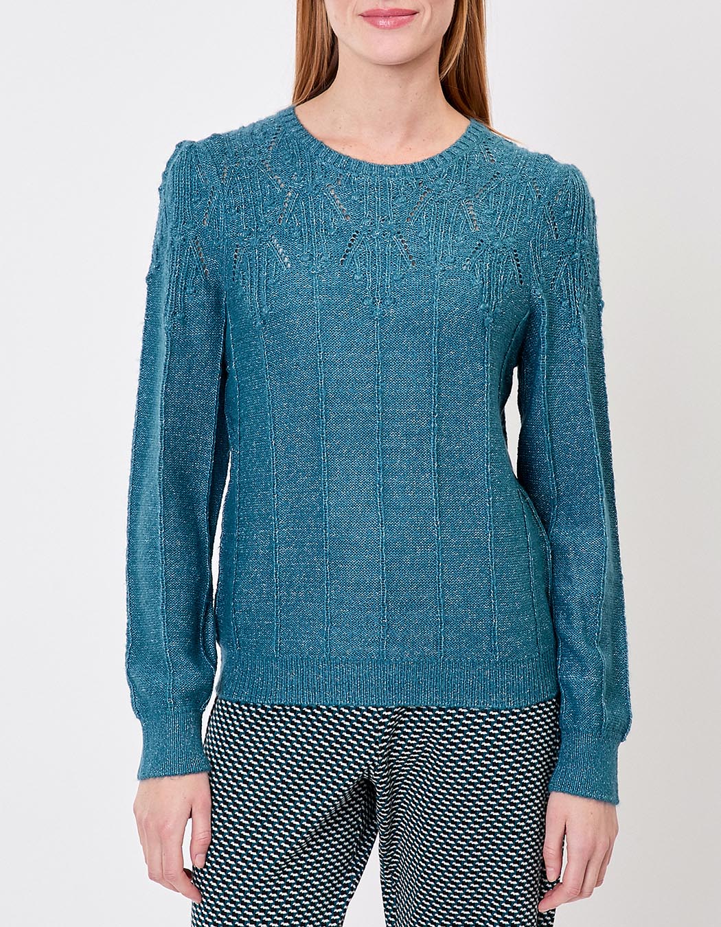 Fancy knit round-neck sweater femme Princesse Nomade