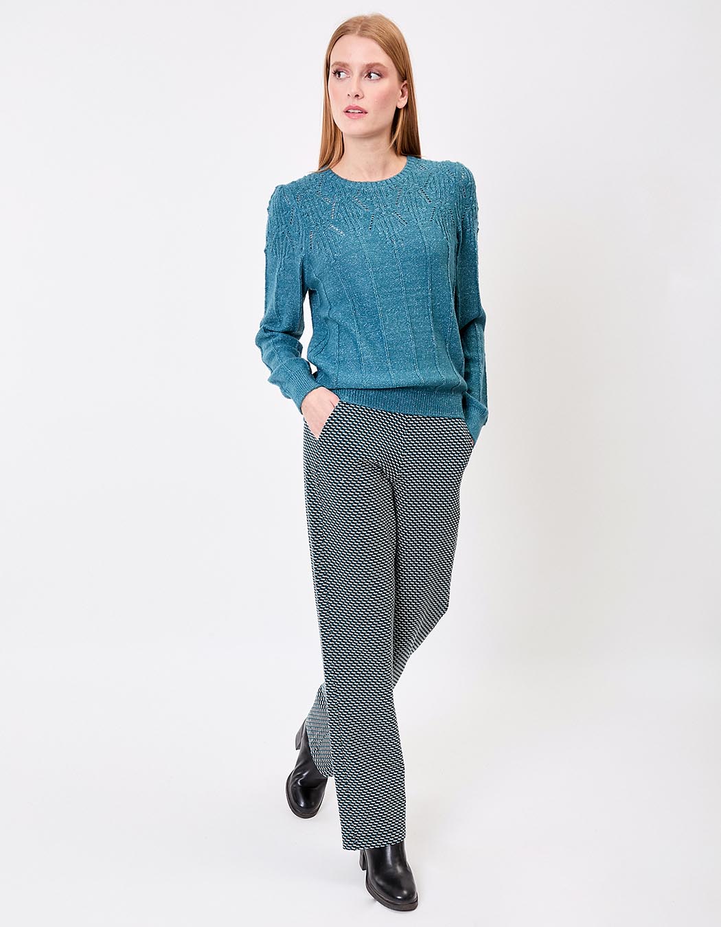 Fancy knit round-neck sweater femme Princesse Nomade