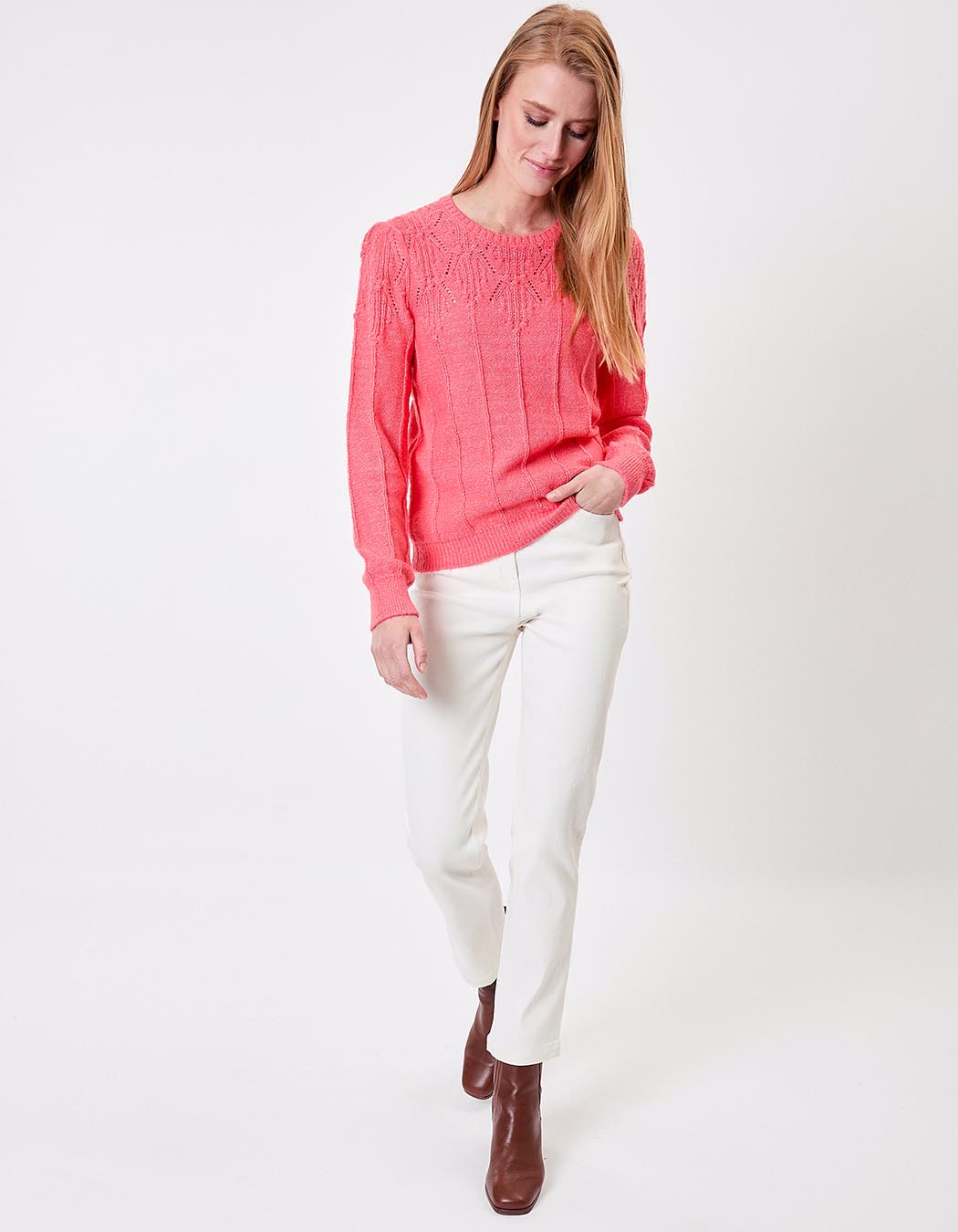 Fancy knit round-neck sweater femme Princesse Nomade