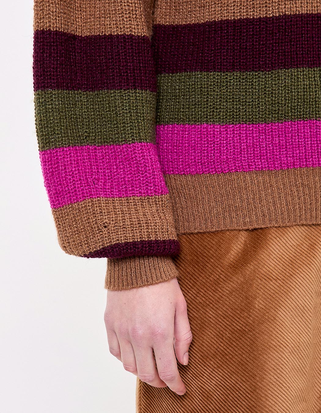 Striped knit funnel-neck sweater femme Princesse Nomade
