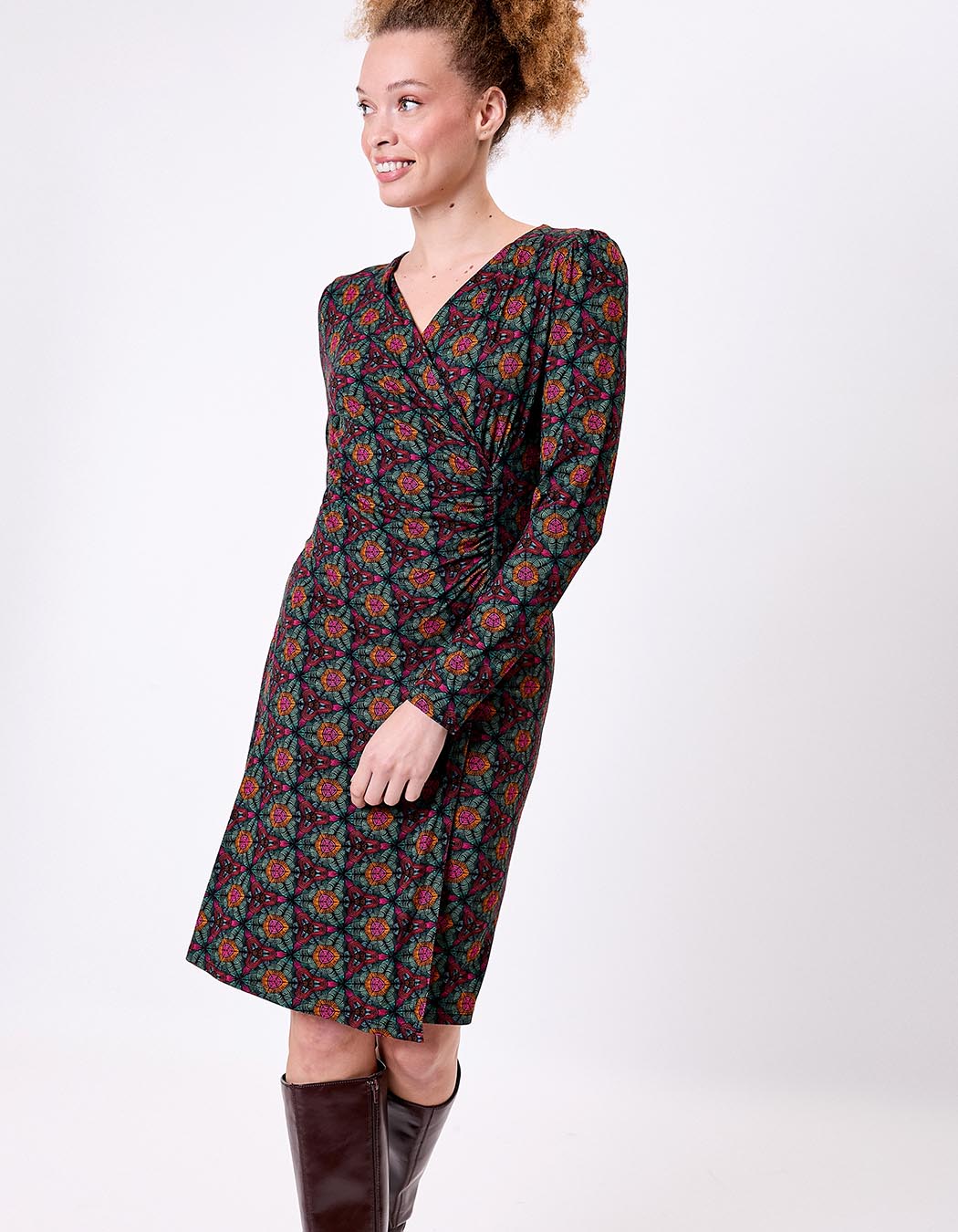 Flowing knit wrap-style dress femme Princesse Nomade