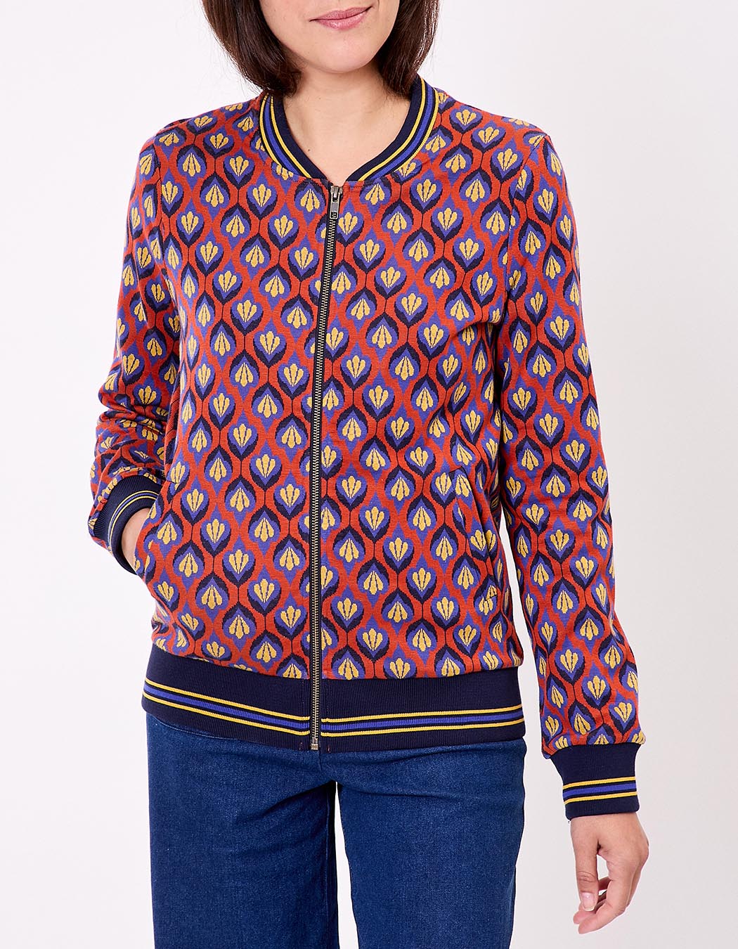 Organic jacquard knit teddy jacket femme Princesse Nomade