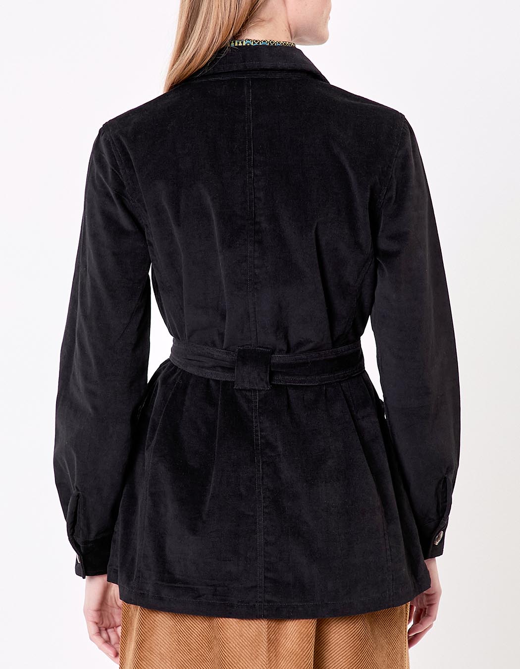 Belted mid-length corduroy jacket femme Princesse Nomade