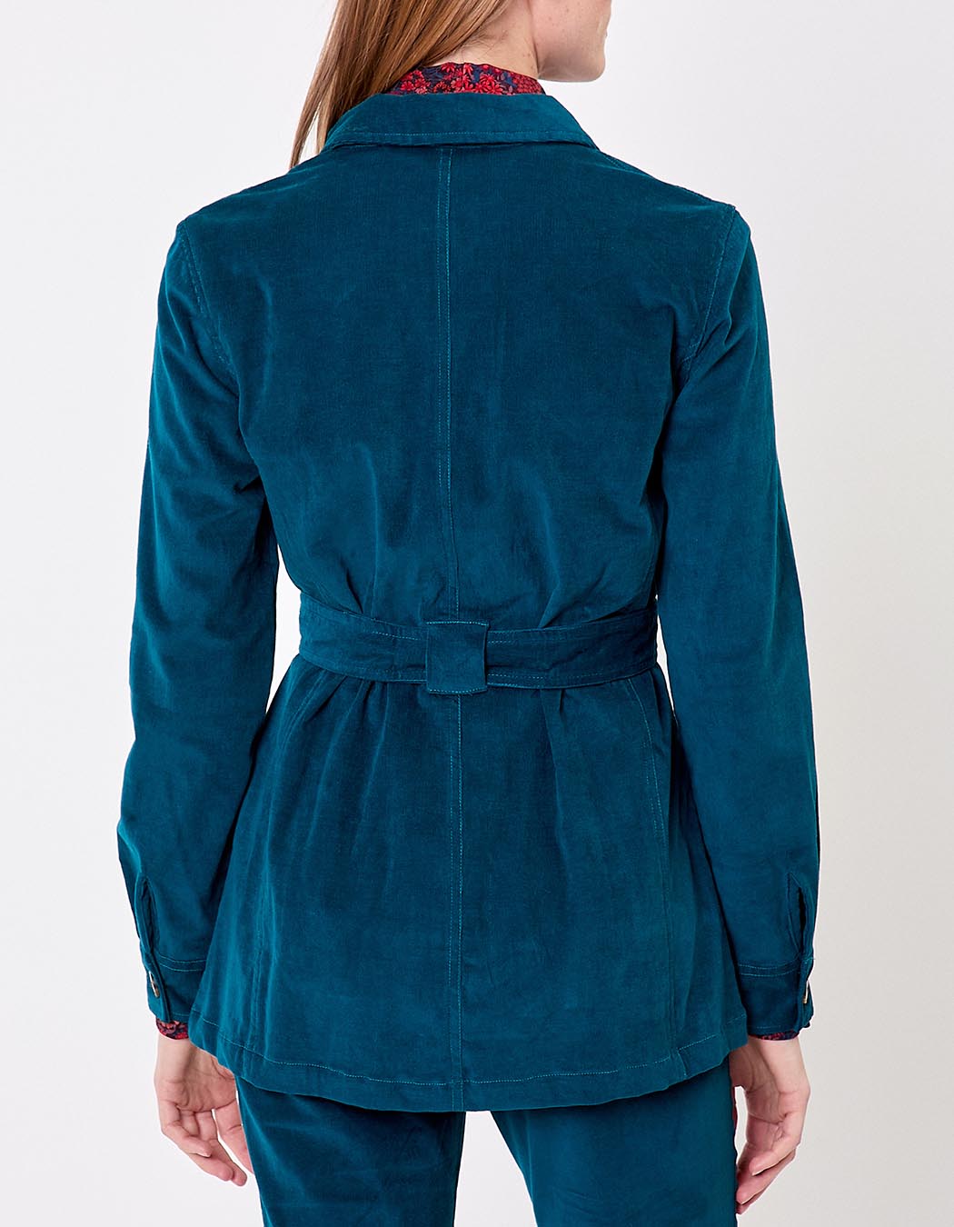 Belted mid-length corduroy jacket femme Princesse Nomade
