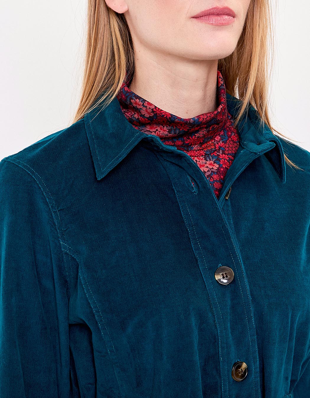 Belted mid-length corduroy jacket femme Princesse Nomade
