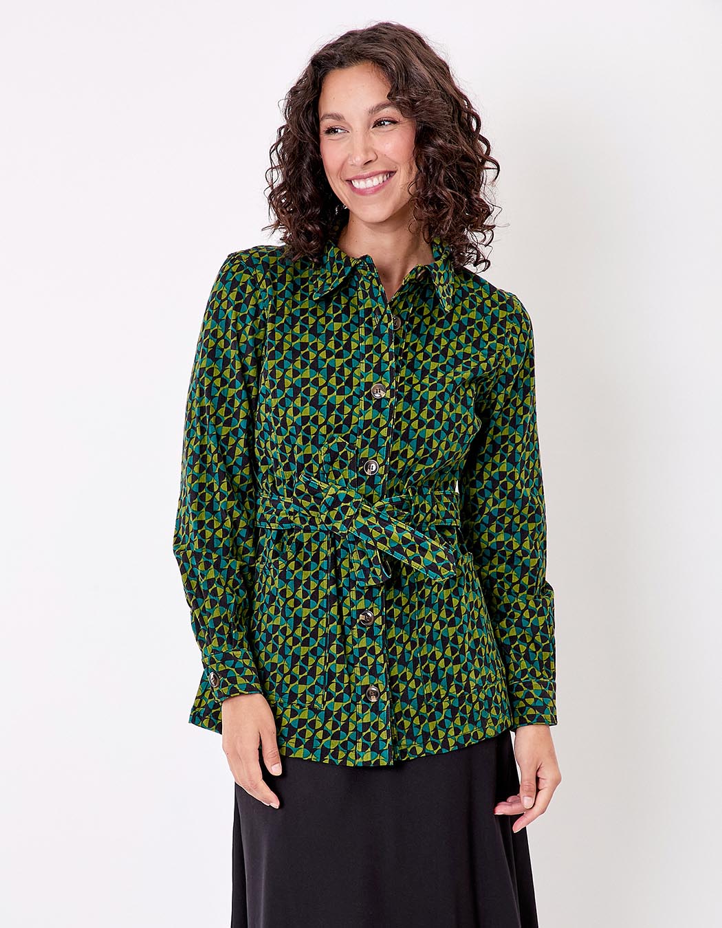 Belted mid-length corduroy jacket femme Princesse Nomade