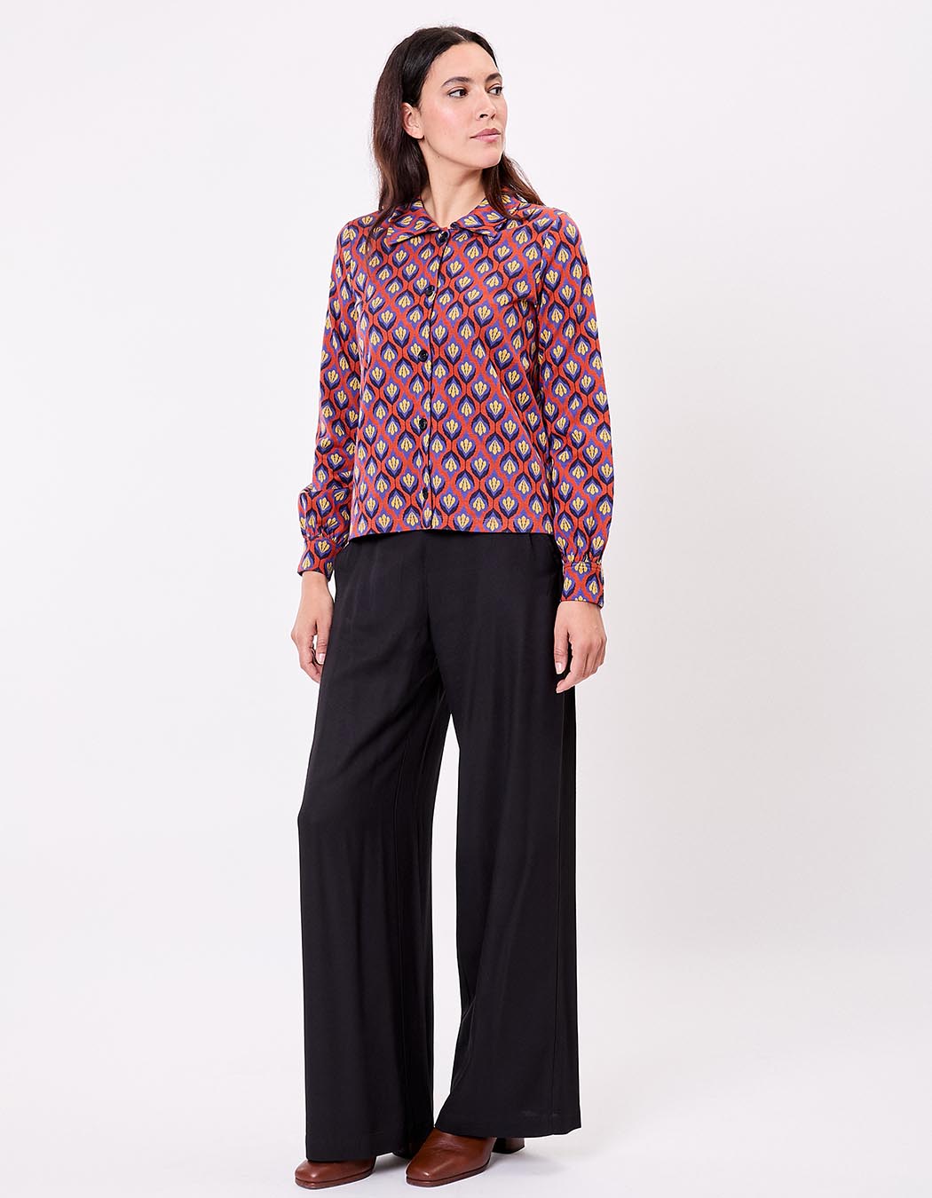 Organic jacquard knit short jacket femme Princesse Nomade