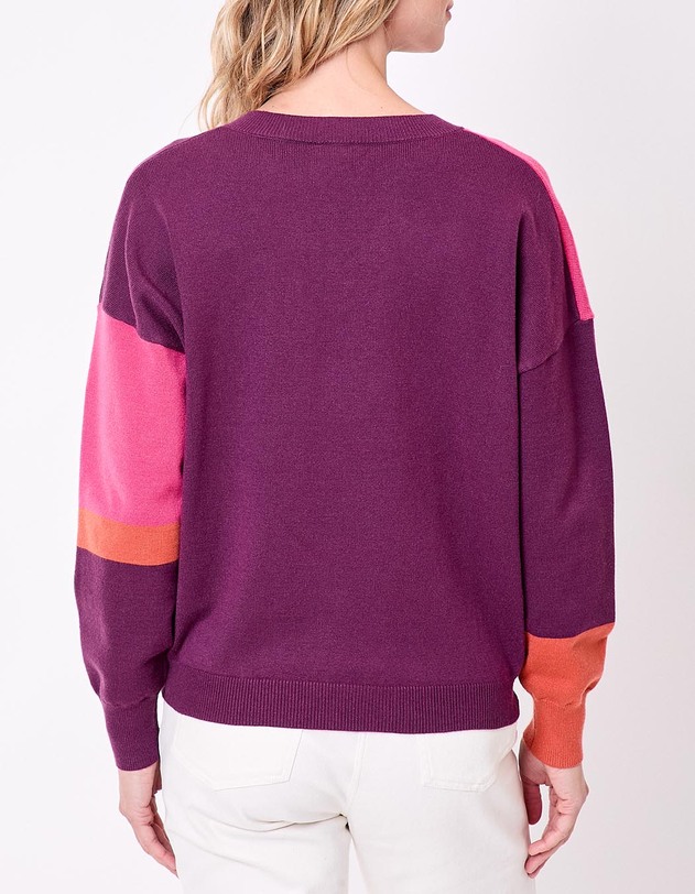 Patchwork knit sweater femme La Fianc&eacute;e