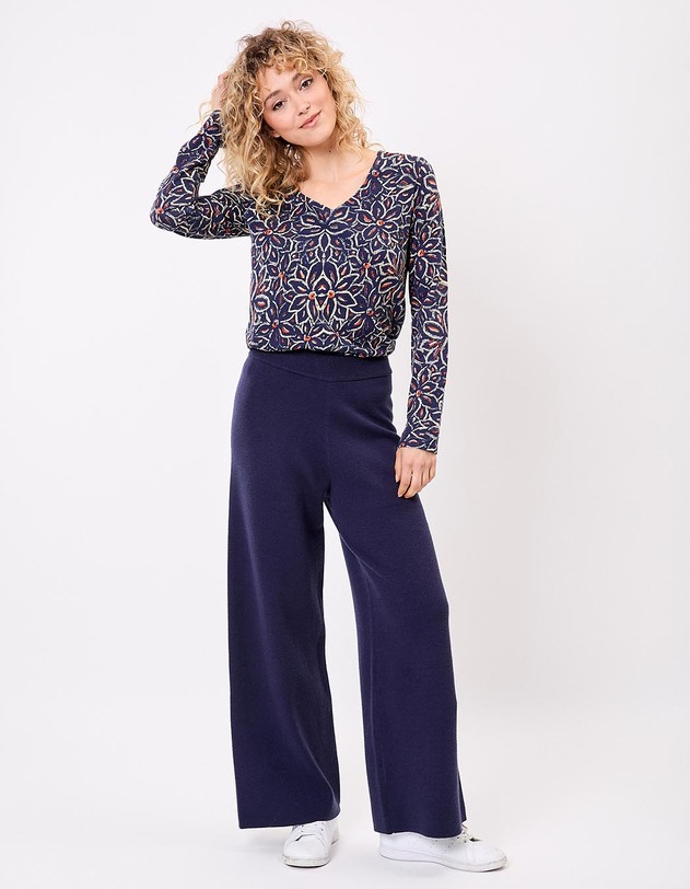 Wide knit pants femme La Fianc&eacute;e