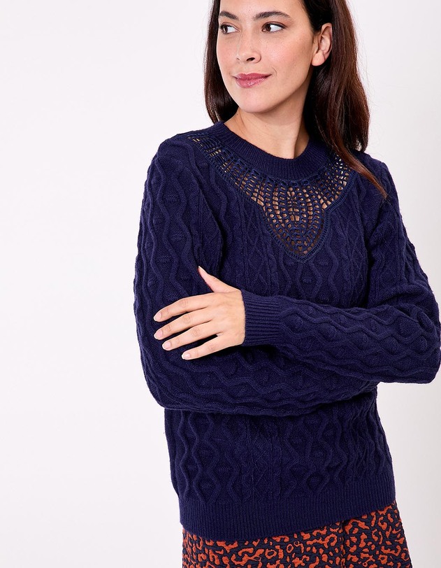 Embroidered knit sweater femme La Fianc&eacute;e