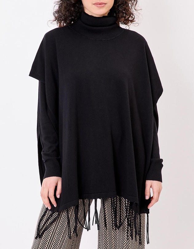 Knit turtleneck poncho femme La Fianc&eacute;e