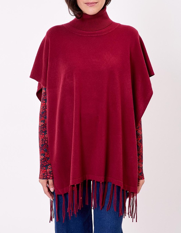 Knit turtleneck poncho femme La Fianc&eacute;e