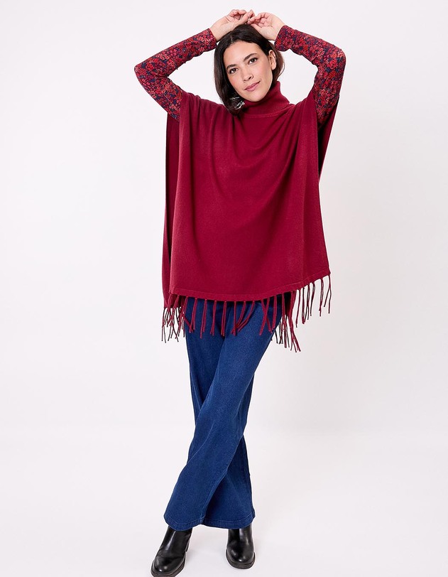 Knit turtleneck poncho femme La Fianc&eacute;e