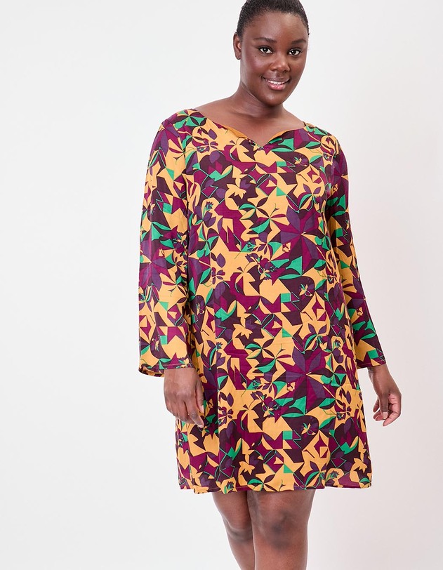 Fluid satin A-line dress femme La Fianc&eacute;e