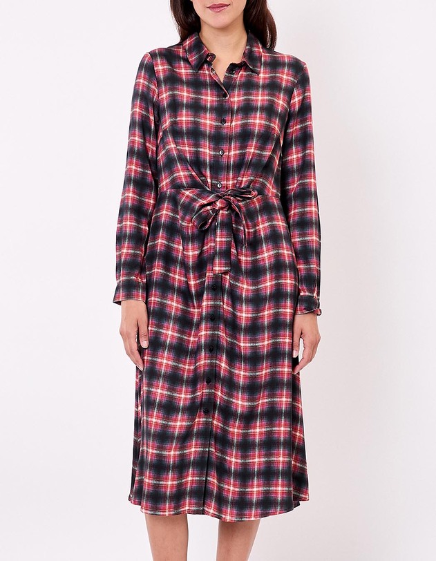 Tie-front fluid midi shirt dress femme La Fianc&eacute;e