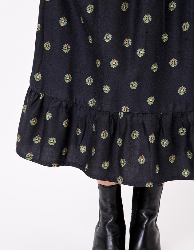Fluid midi ruffled dress femme La Fianc&eacute;e